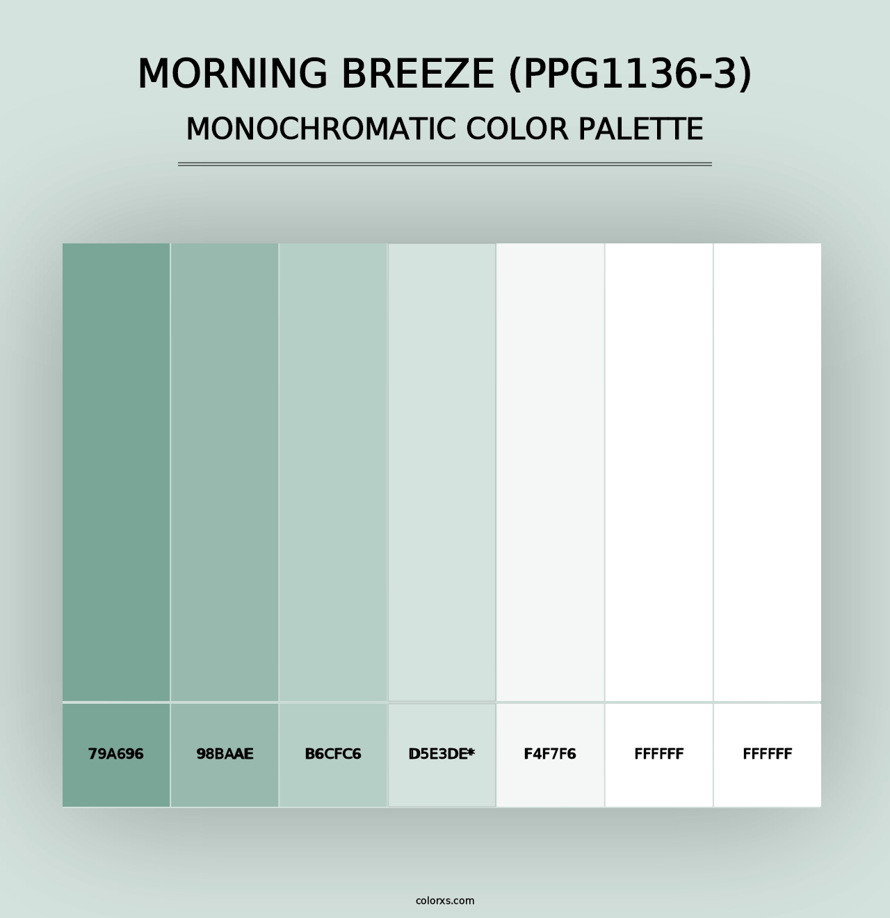 Morning Breeze (PPG1136-3) - Monochromatic Color Palette