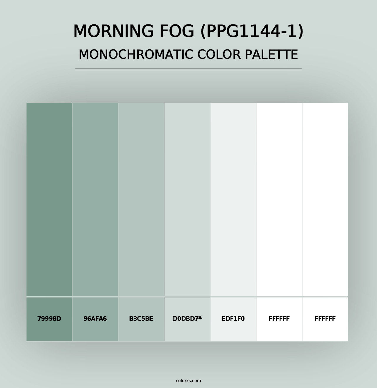 Morning Fog (PPG1144-1) - Monochromatic Color Palette