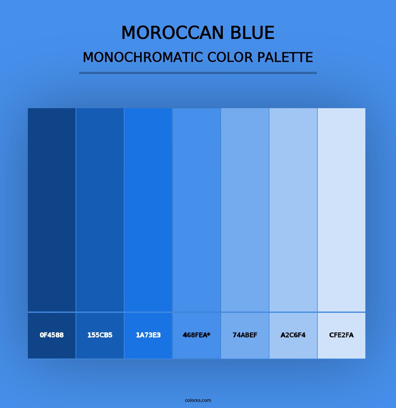 Moroccan Blue - Monochromatic Color Palette