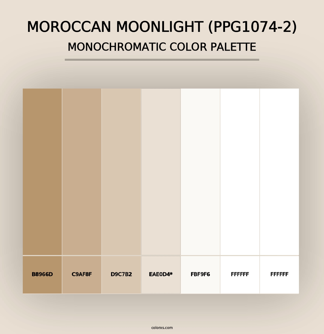 Moroccan Moonlight (PPG1074-2) - Monochromatic Color Palette