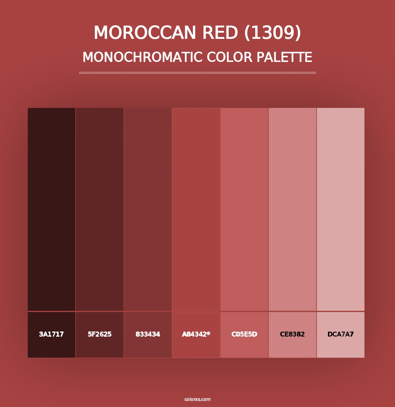 Moroccan Red (1309) - Monochromatic Color Palette