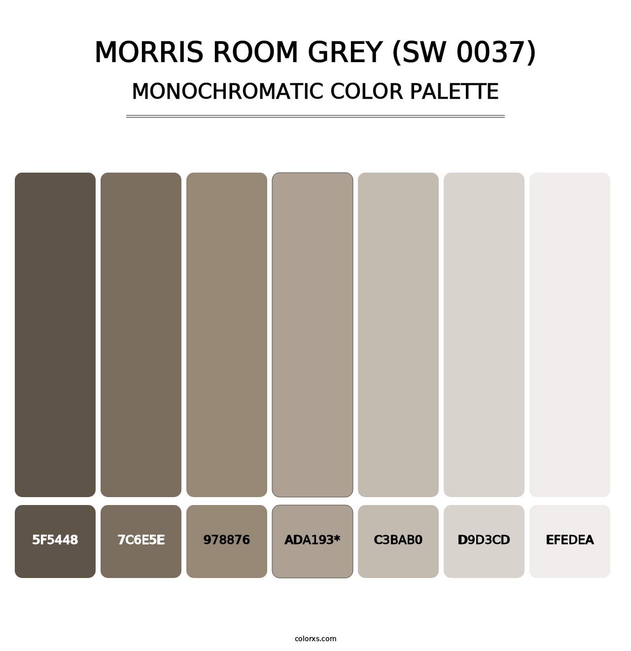 Sherwin Williams Morris Room Grey (SW 0037) Paint coordinating colors ...