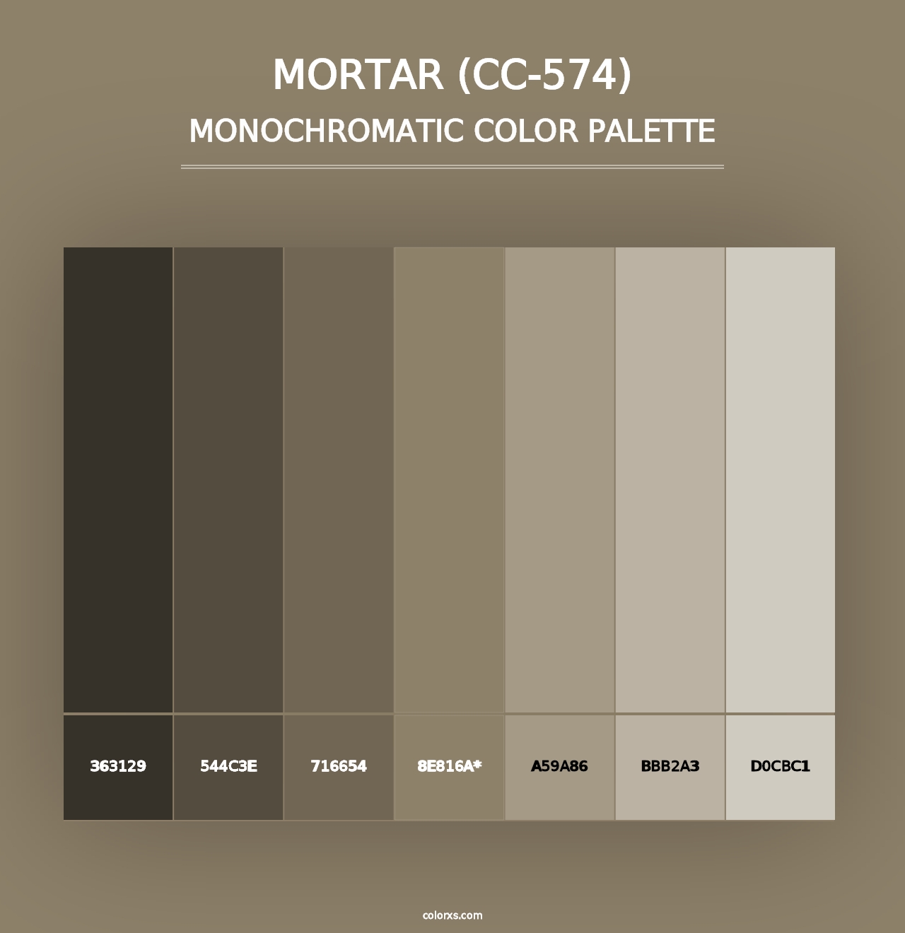 Mortar (CC-574) - Monochromatic Color Palette