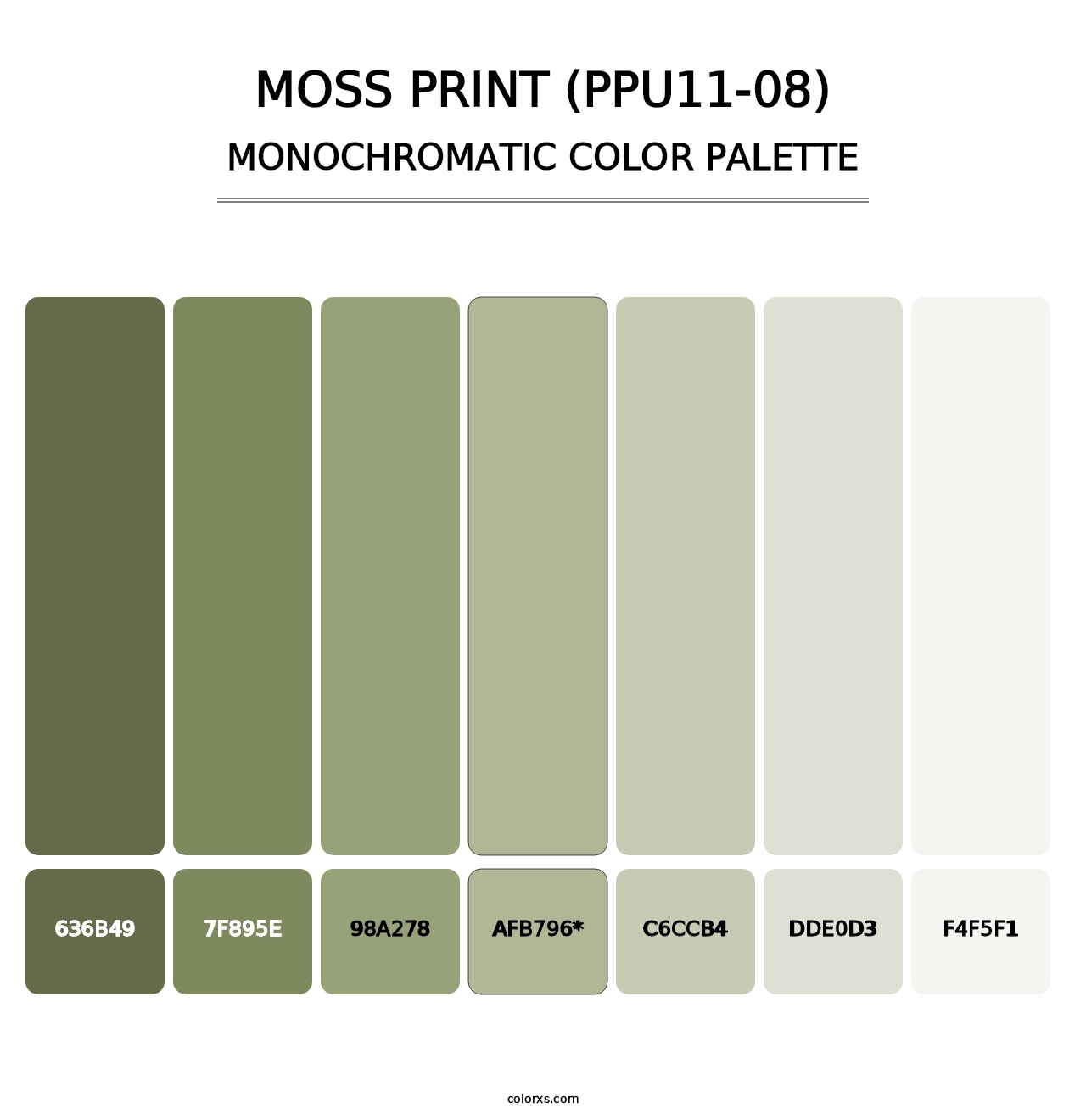 Moss Print (PPU11-08) - Monochromatic Color Palette