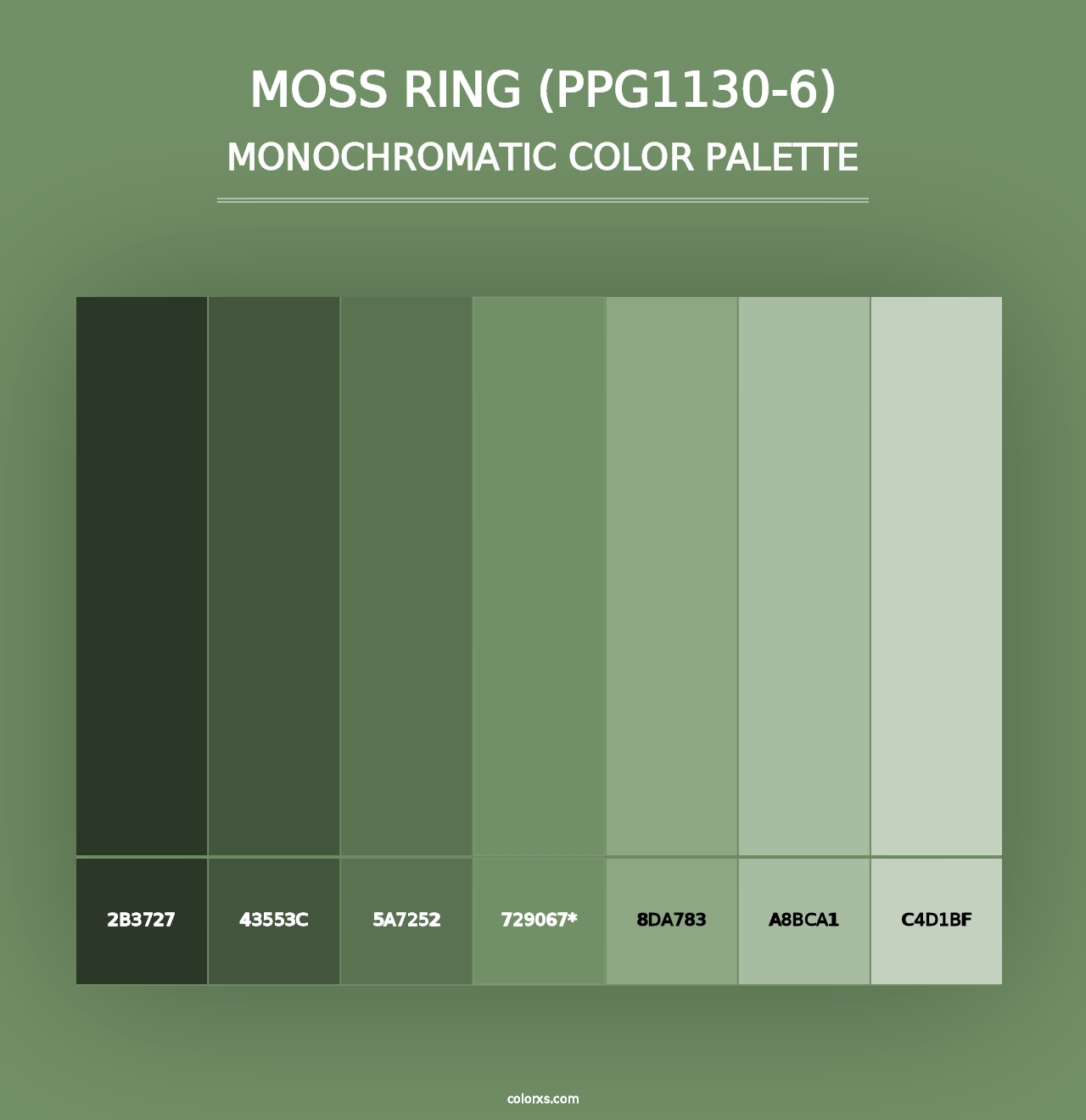 Moss Ring (PPG1130-6) - Monochromatic Color Palette