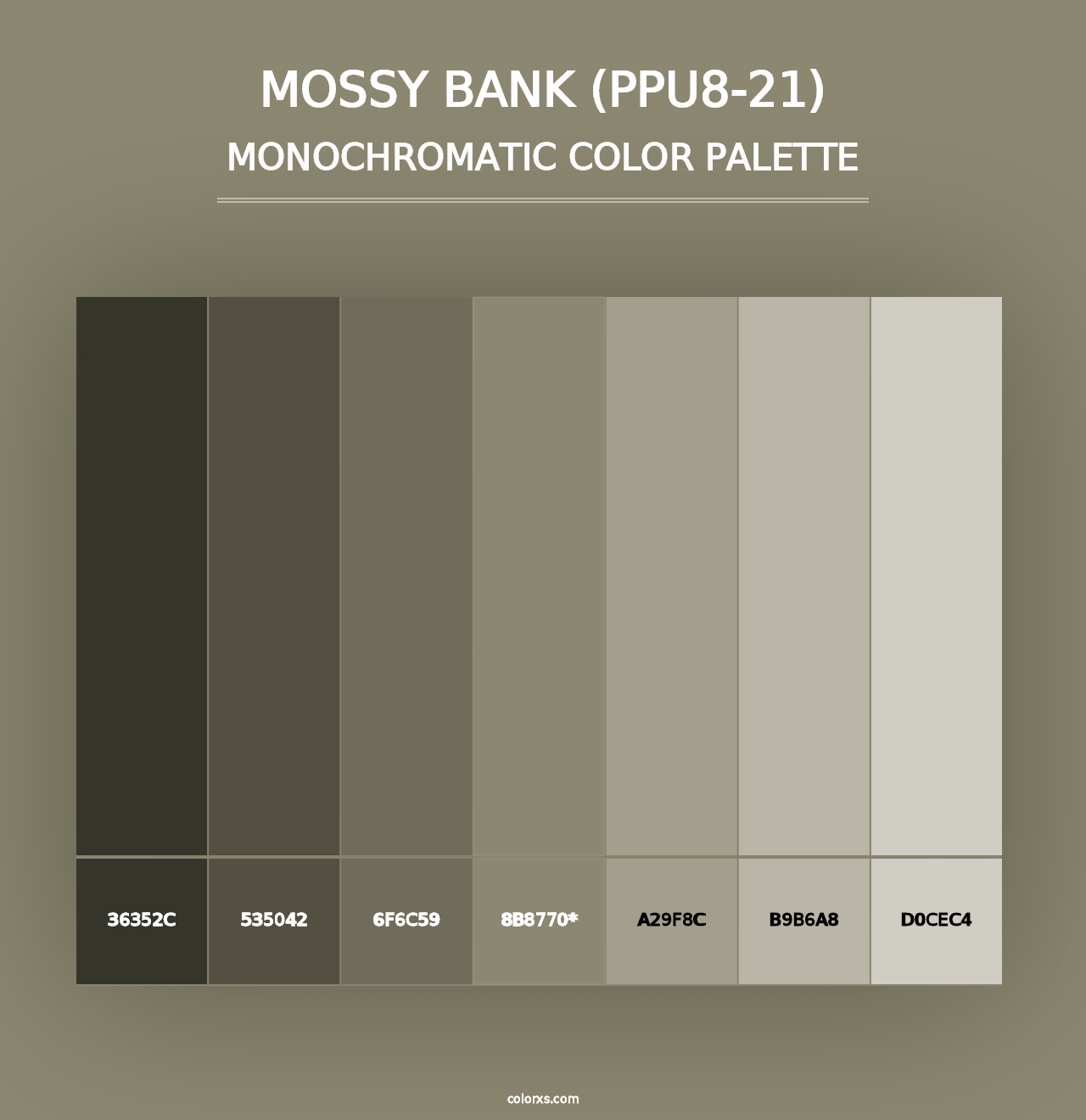 Mossy Bank (PPU8-21) - Monochromatic Color Palette