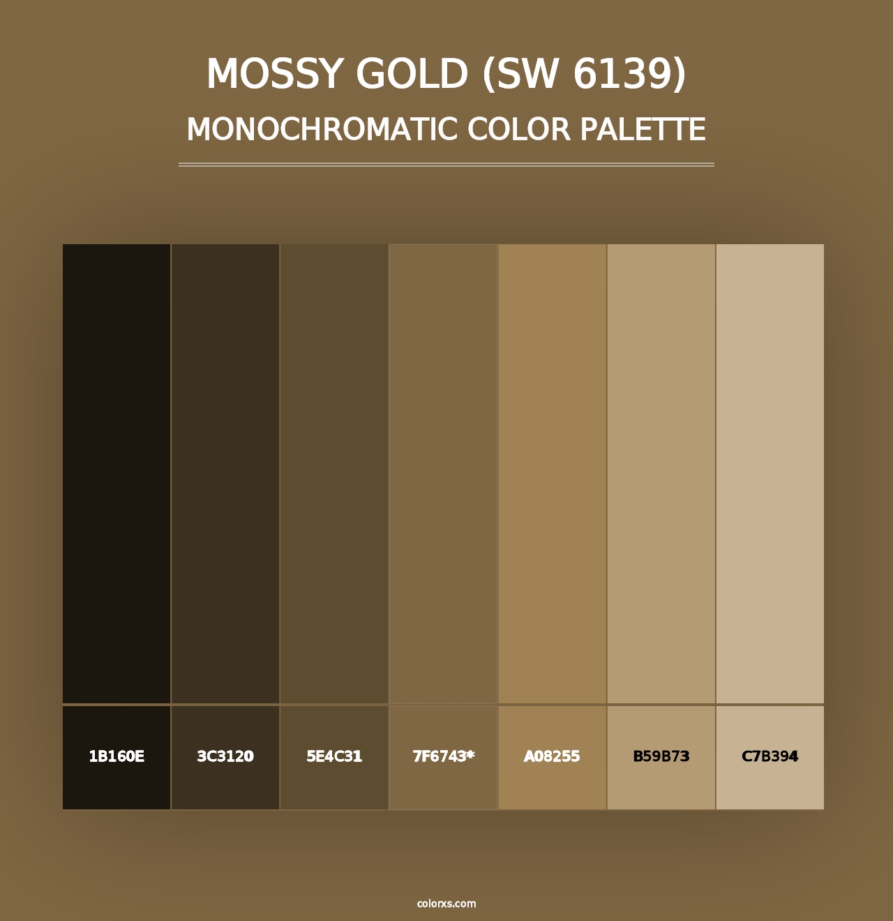 Mossy Gold (SW 6139) - Monochromatic Color Palette