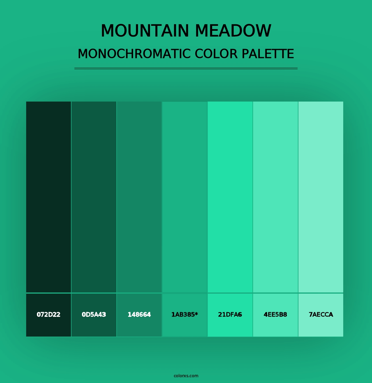 Mountain Meadow - Monochromatic Color Palette