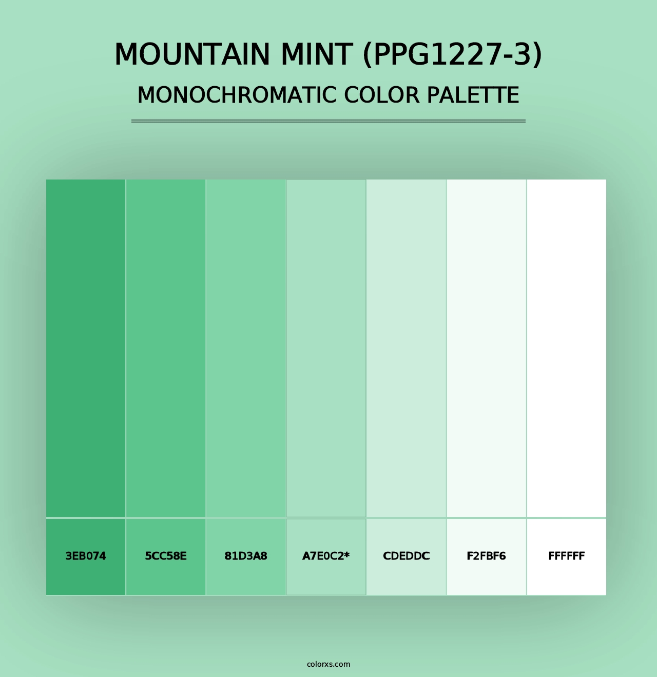 Mountain Mint (PPG1227-3) - Monochromatic Color Palette