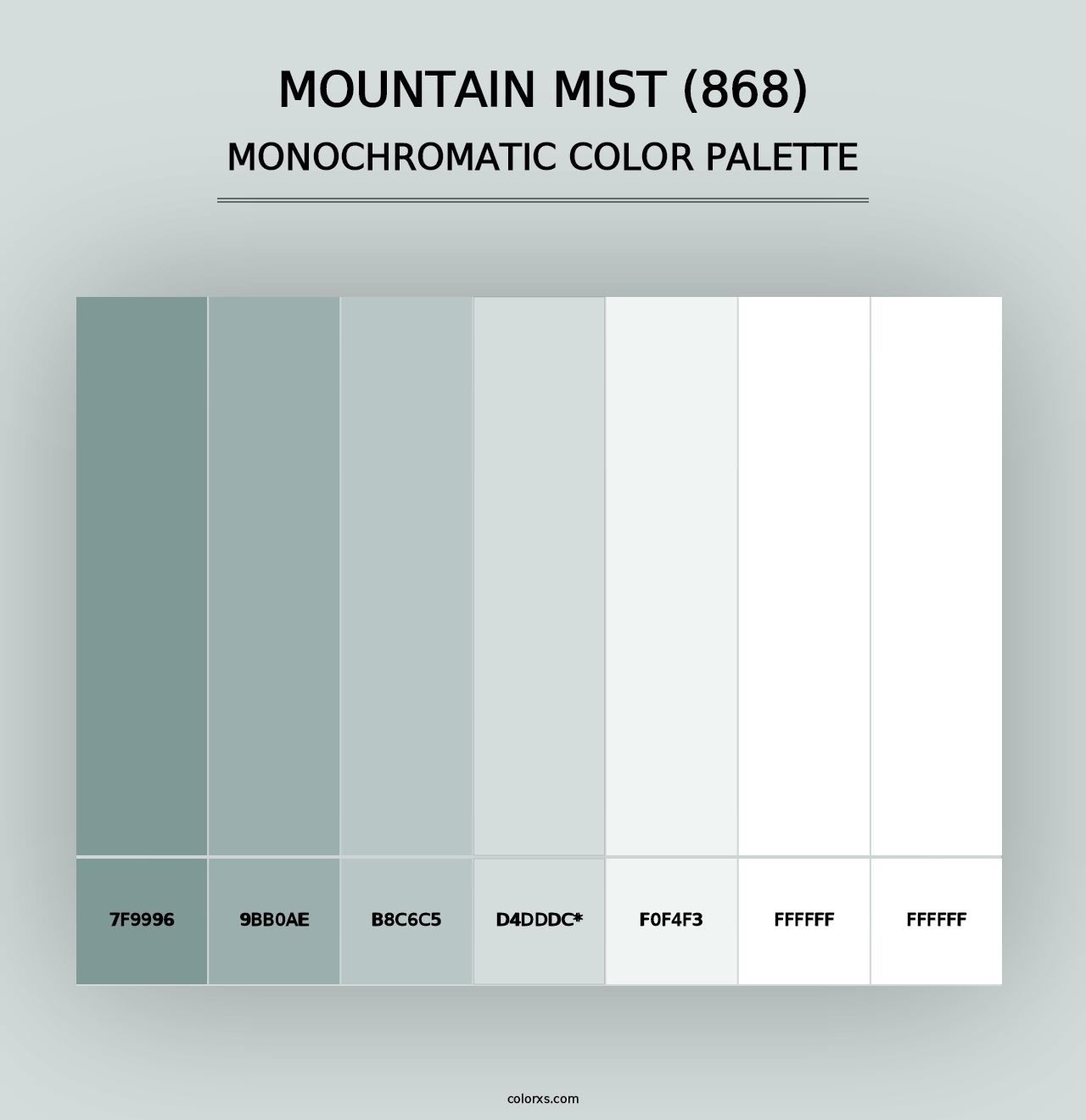 Mountain Mist (868) - Monochromatic Color Palette