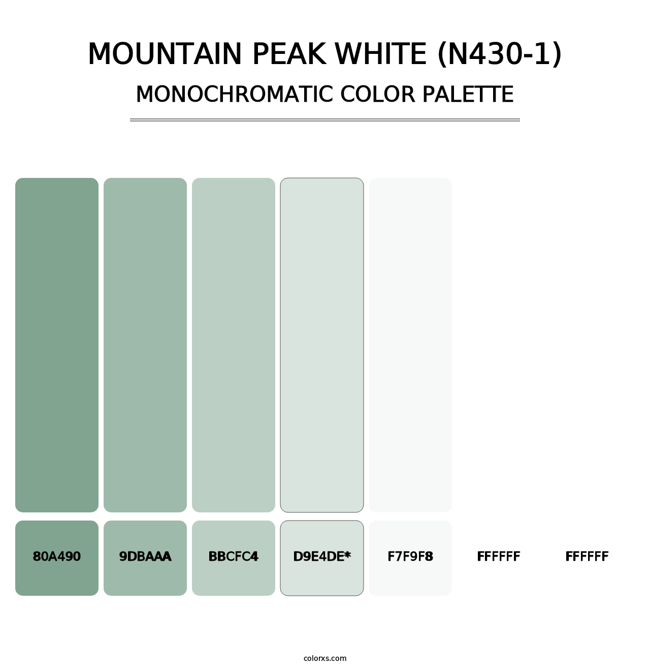 Mountain Peak White (N430-1) - Monochromatic Color Palette