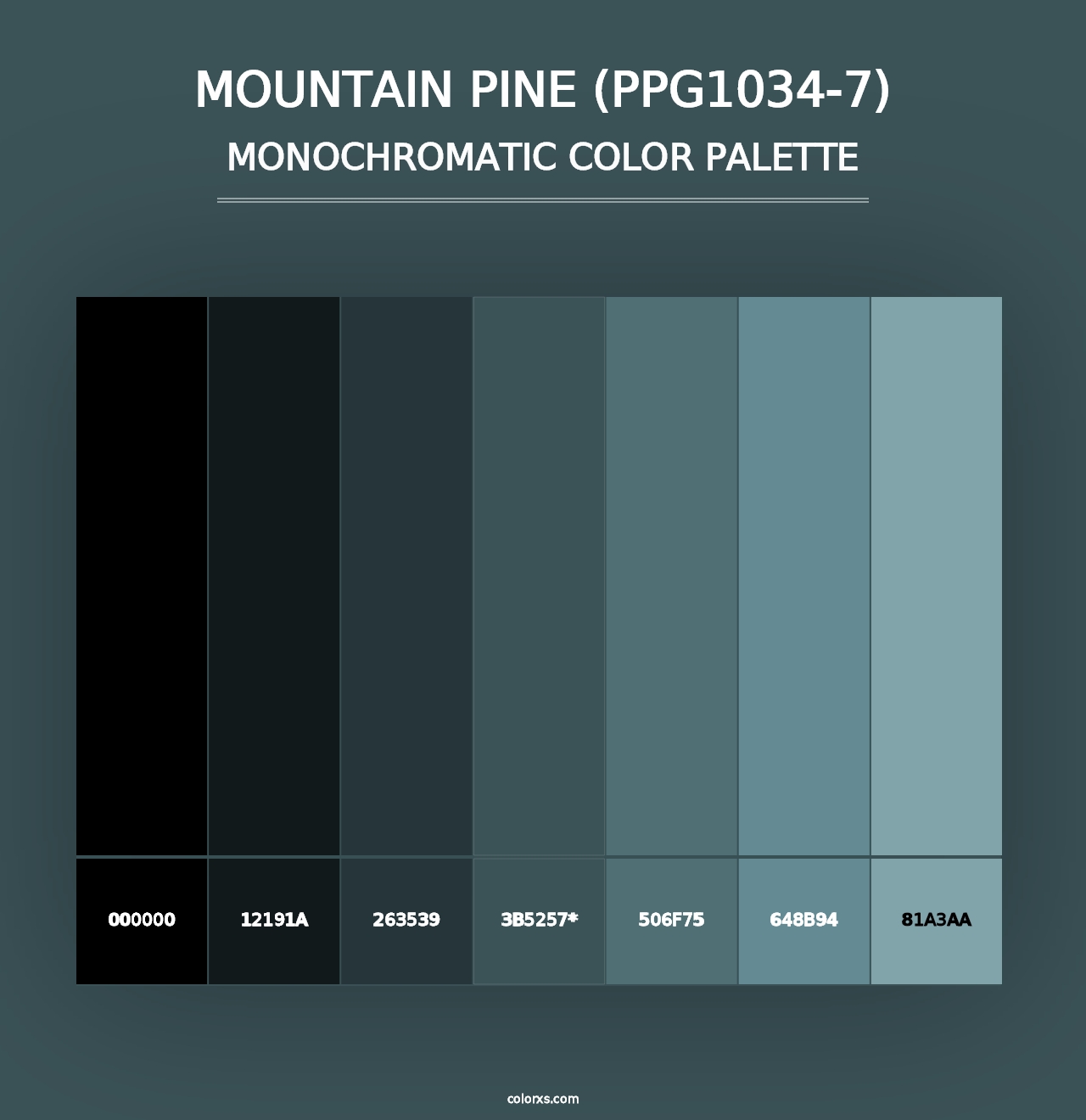 Mountain Pine (PPG1034-7) - Monochromatic Color Palette