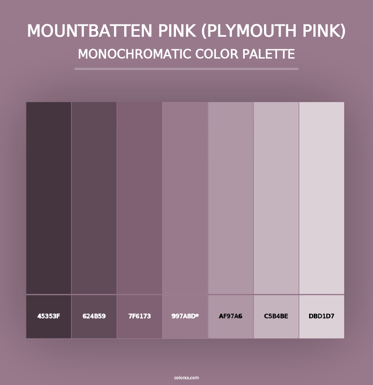 Mountbatten Pink (Plymouth Pink) - Monochromatic Color Palette