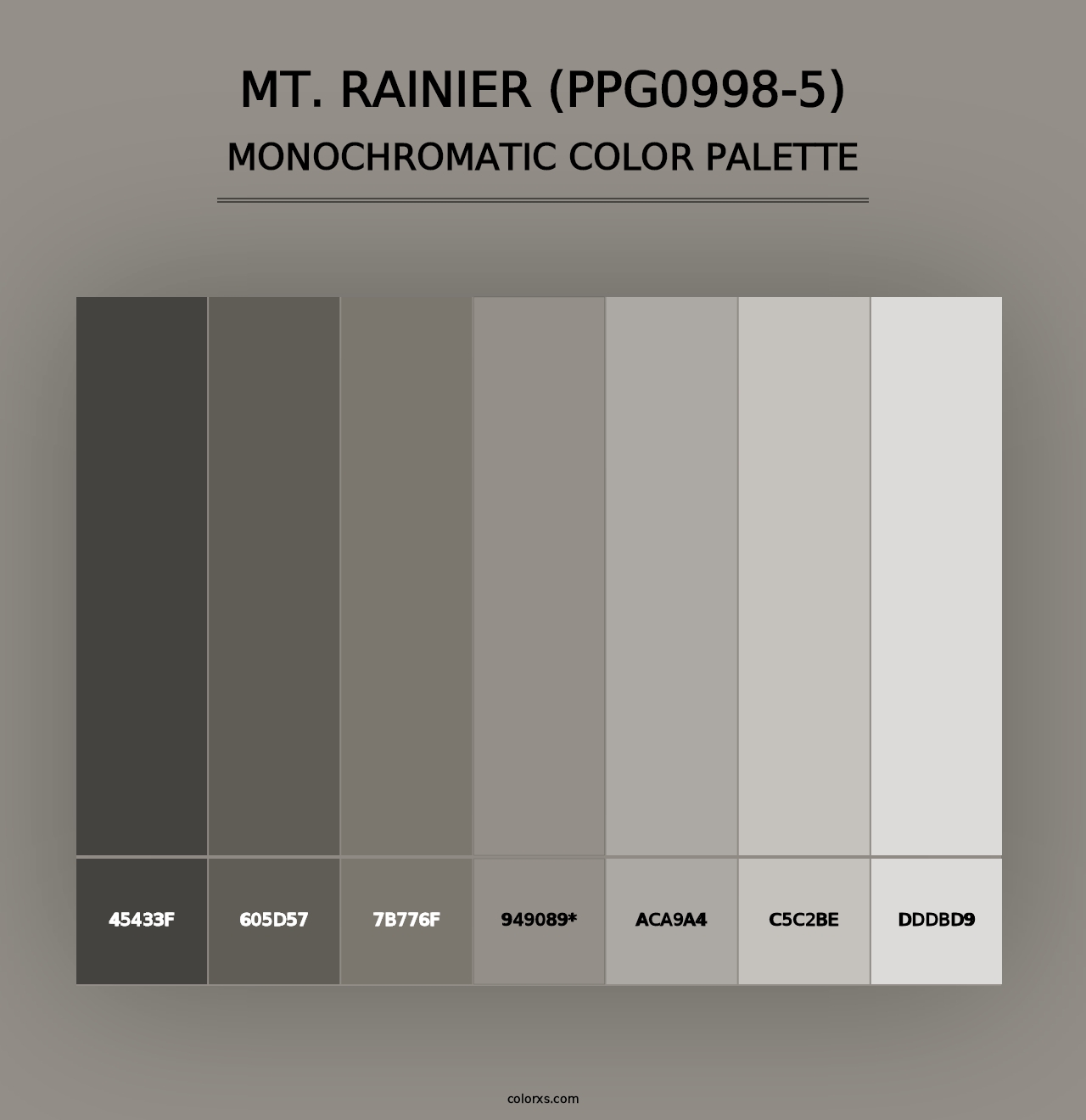 Mt. Rainier (PPG0998-5) - Monochromatic Color Palette