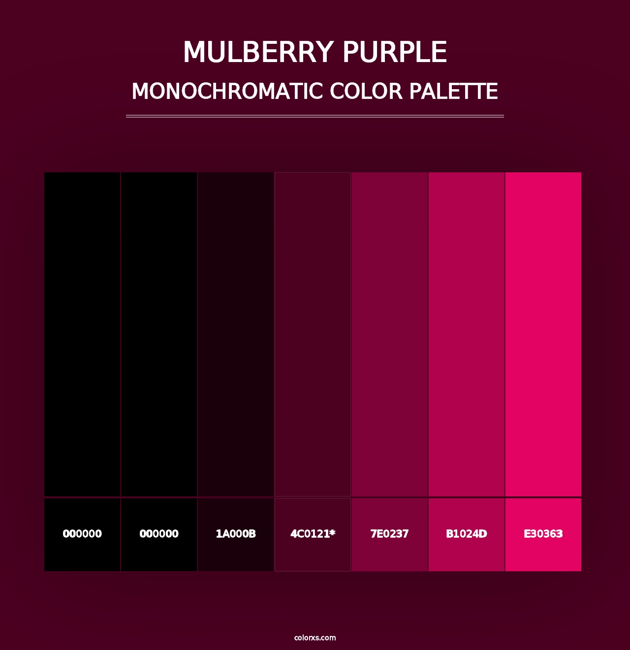 Mulberry Purple - Monochromatic Color Palette