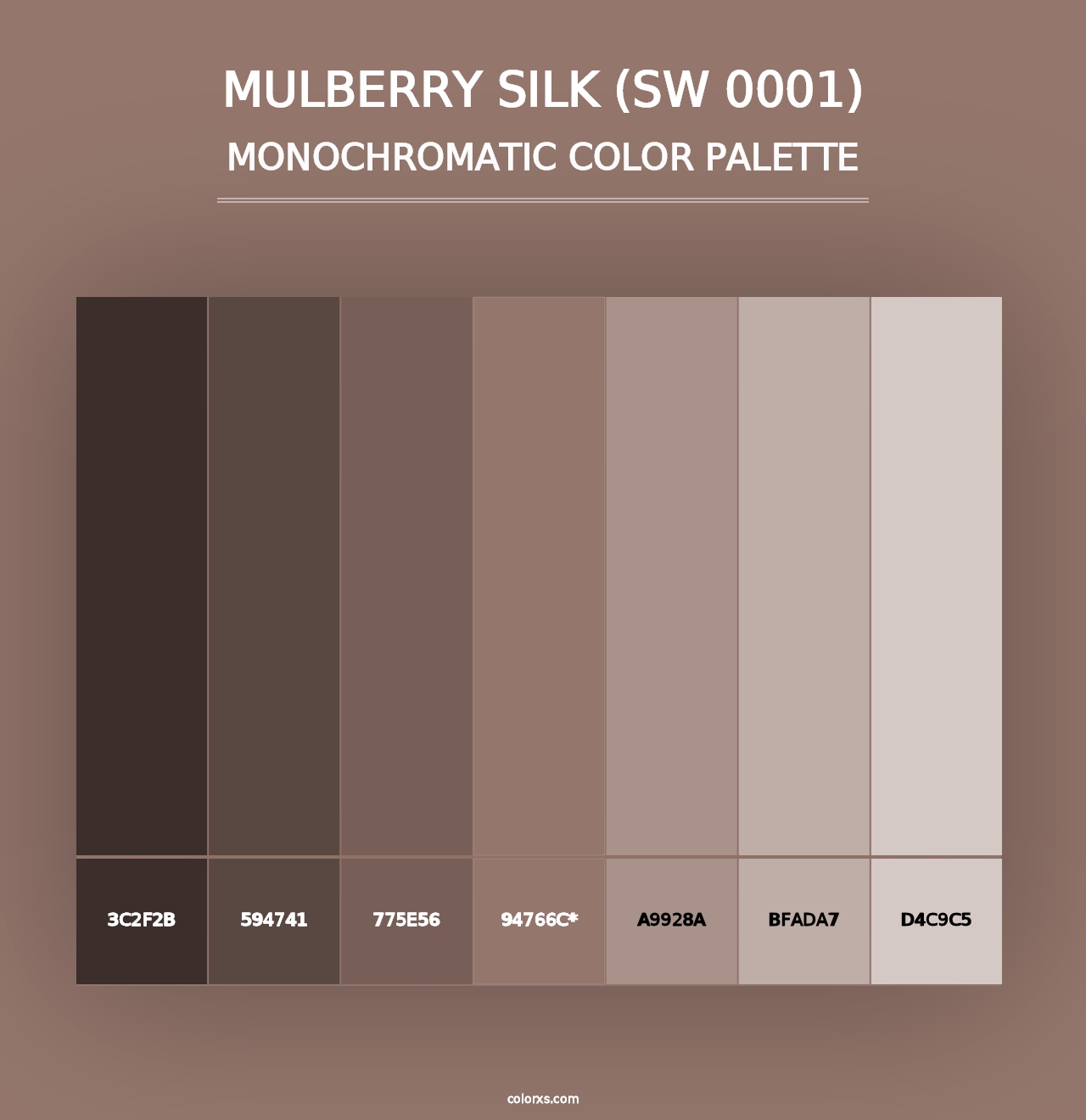 Mulberry Silk (SW 0001) - Monochromatic Color Palette