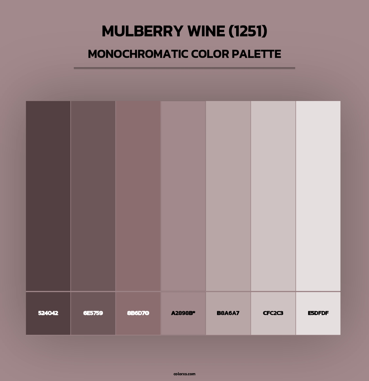 Mulberry Wine (1251) - Monochromatic Color Palette