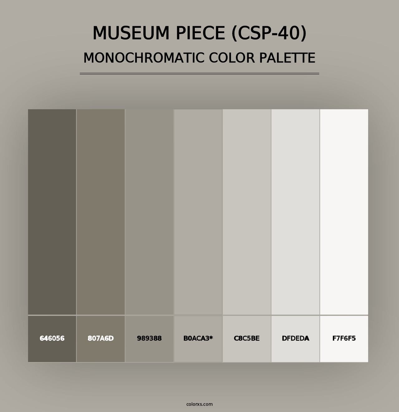 Museum Piece (CSP-40) - Monochromatic Color Palette