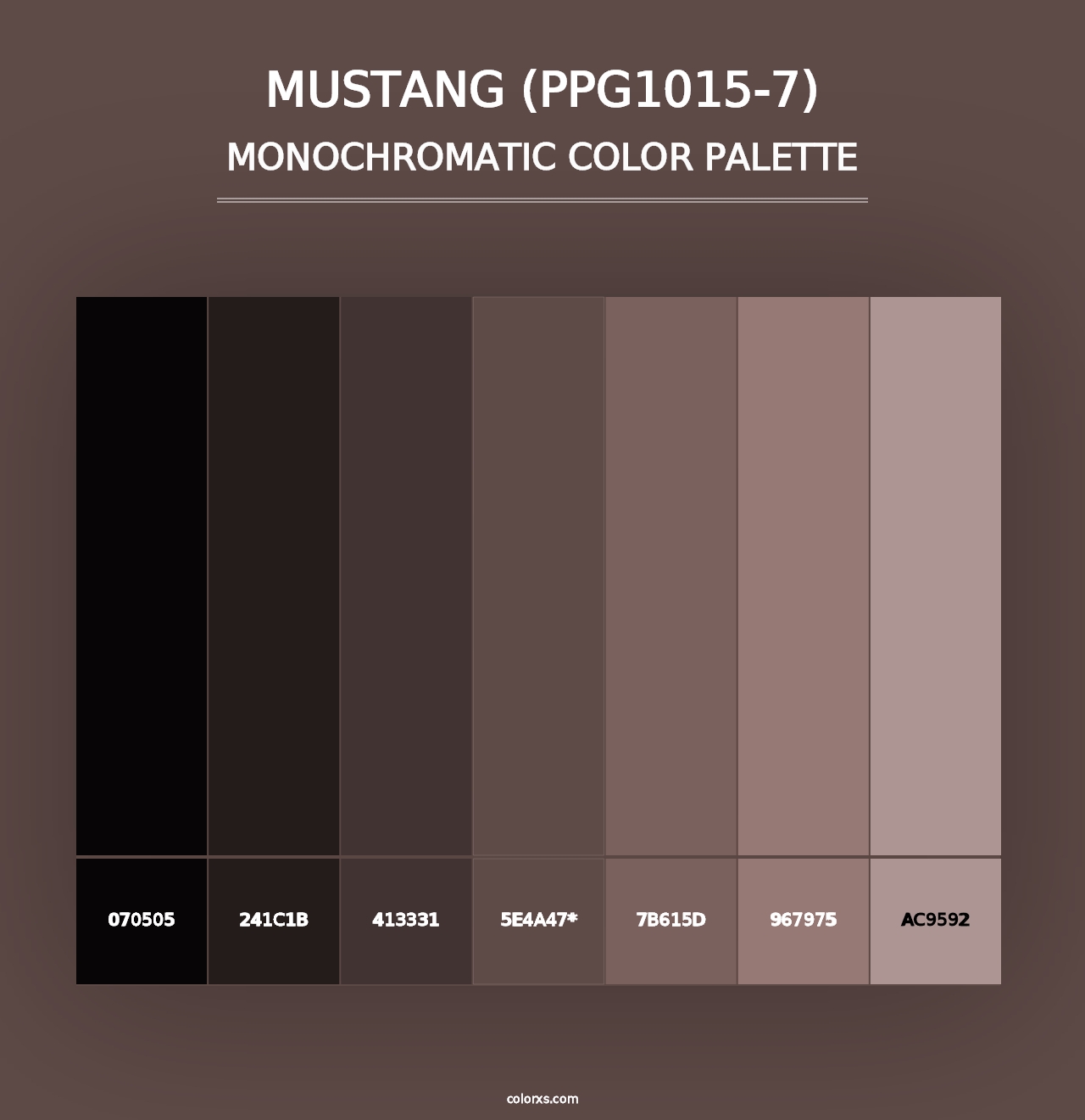 Mustang (PPG1015-7) - Monochromatic Color Palette