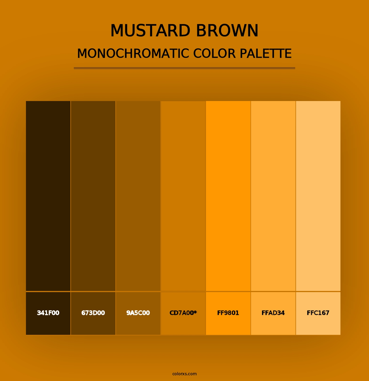 Mustard Brown - Monochromatic Color Palette