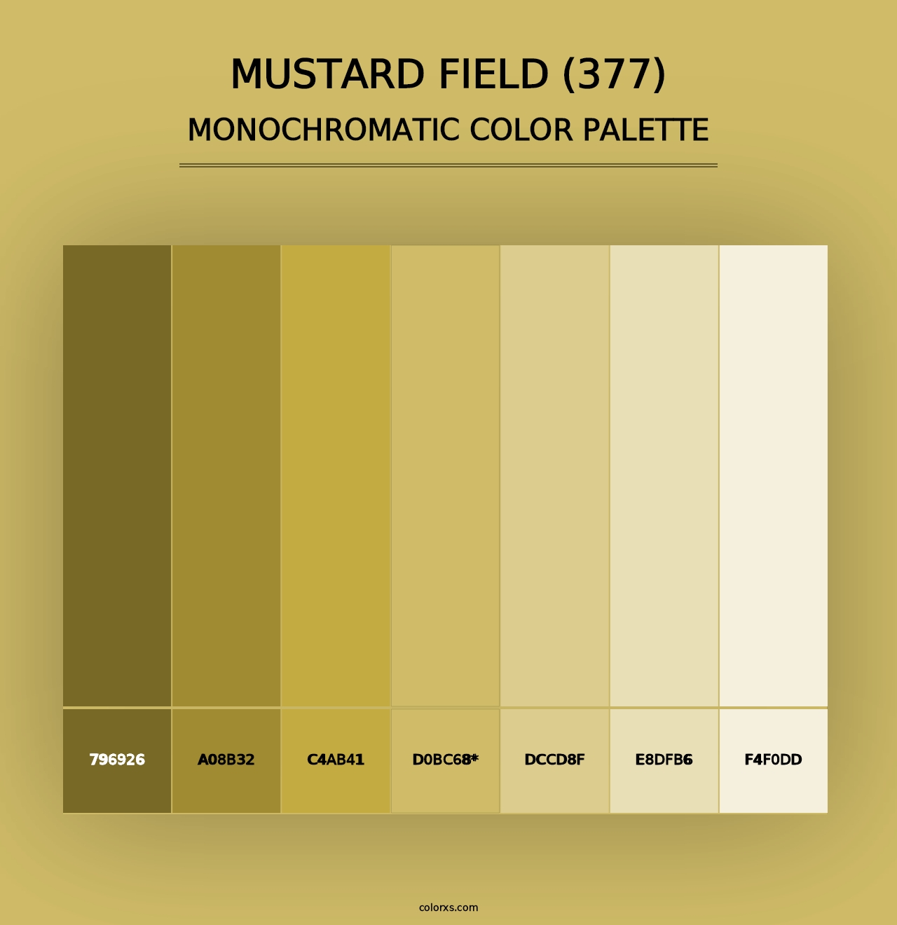 Mustard Field (377) - Monochromatic Color Palette