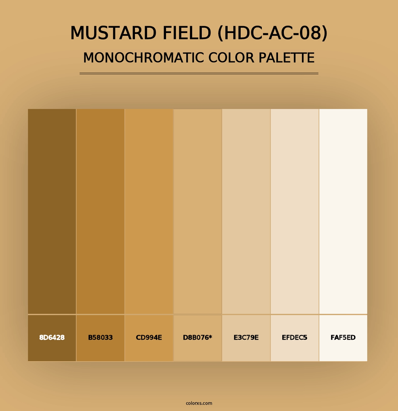 Mustard Field (HDC-AC-08) - Monochromatic Color Palette