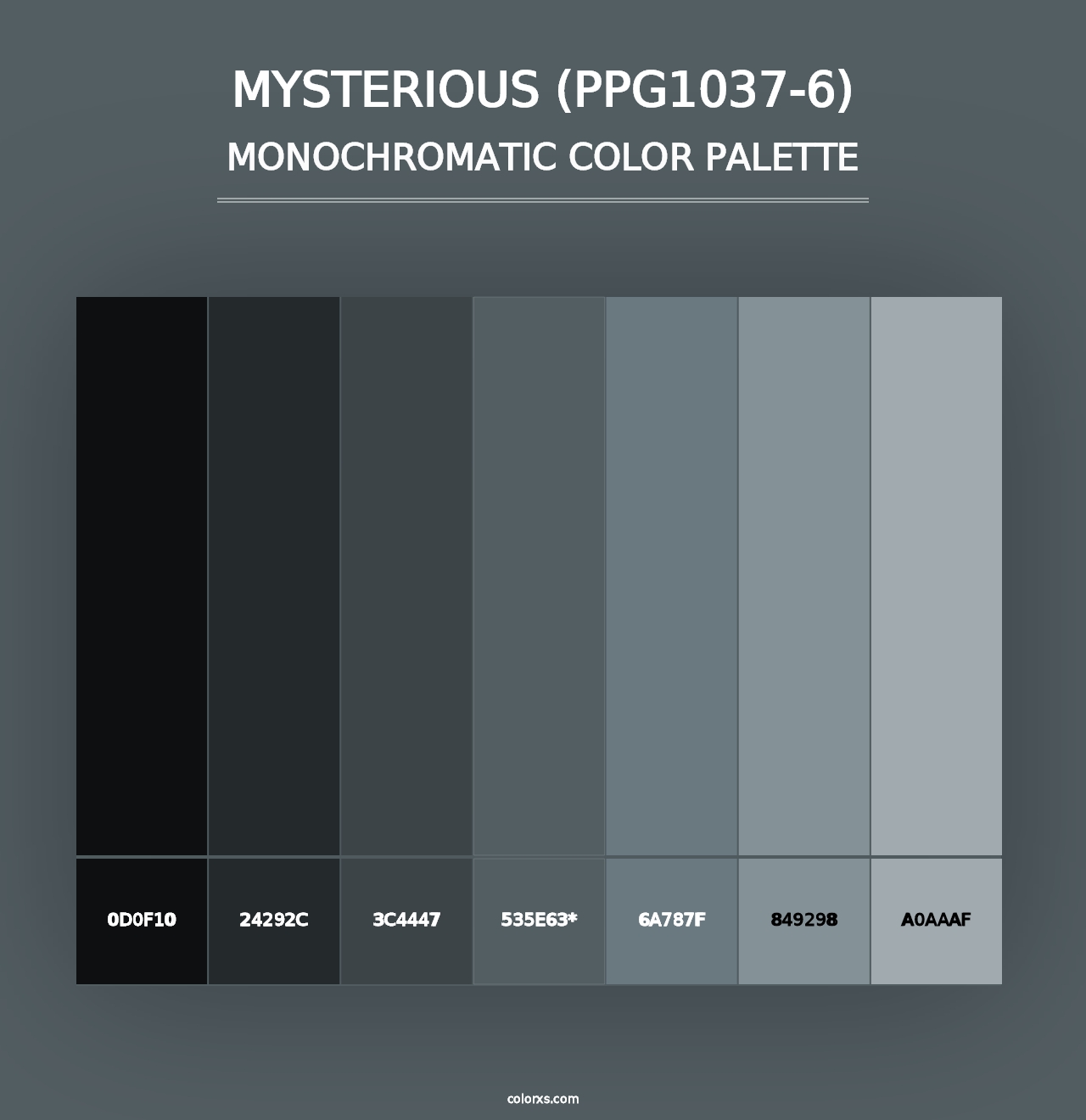 Mysterious (PPG1037-6) - Monochromatic Color Palette