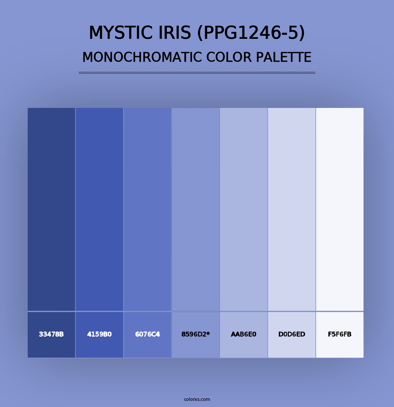 Mystic Iris (PPG1246-5) - Monochromatic Color Palette