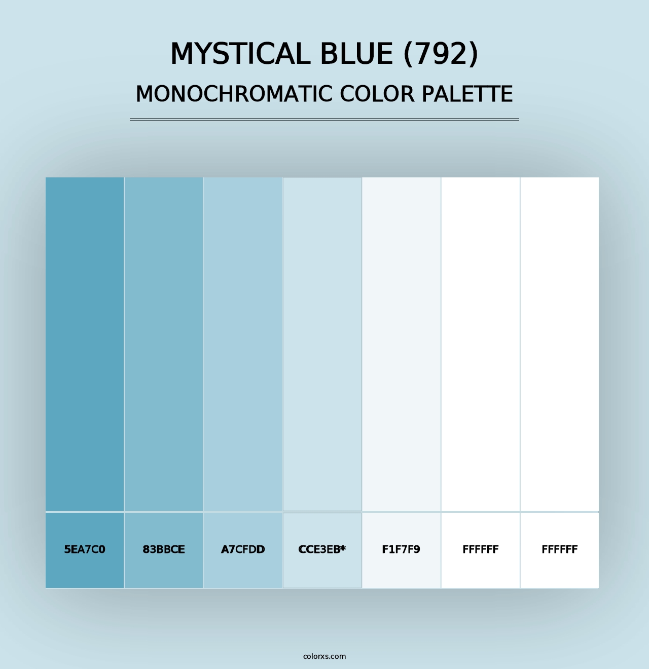 Mystical Blue (792) - Monochromatic Color Palette