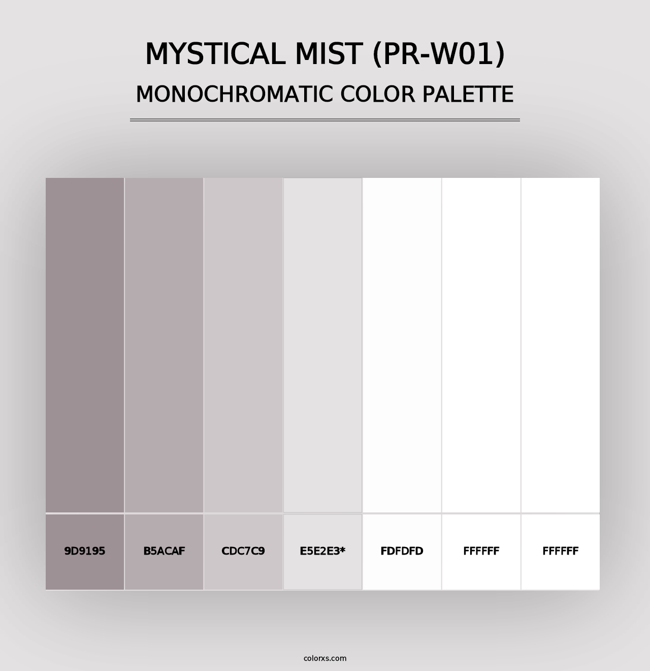 Mystical Mist (PR-W01) - Monochromatic Color Palette