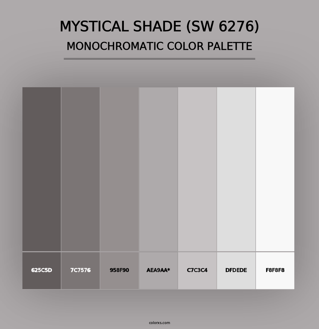 Mystical Shade (SW 6276) - Monochromatic Color Palette