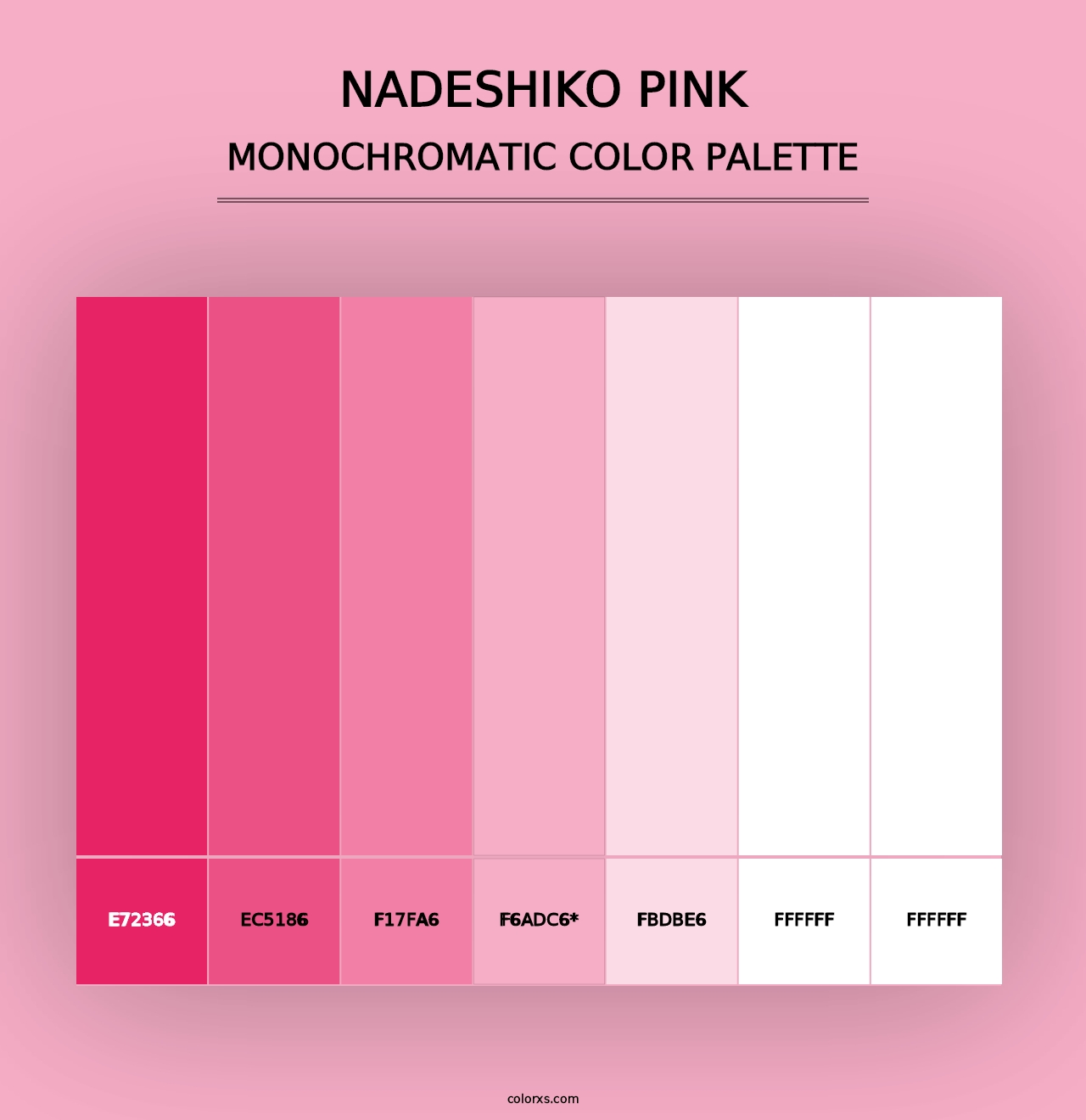 Nadeshiko Pink - Monochromatic Color Palette