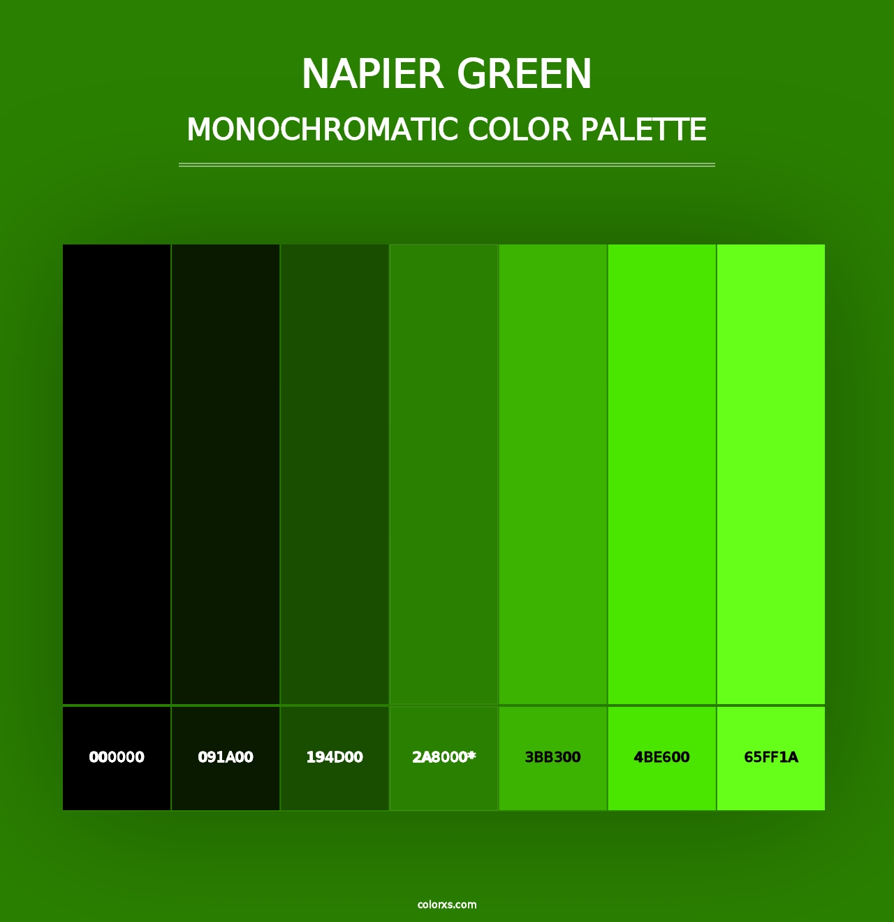 Napier Green - Monochromatic Color Palette