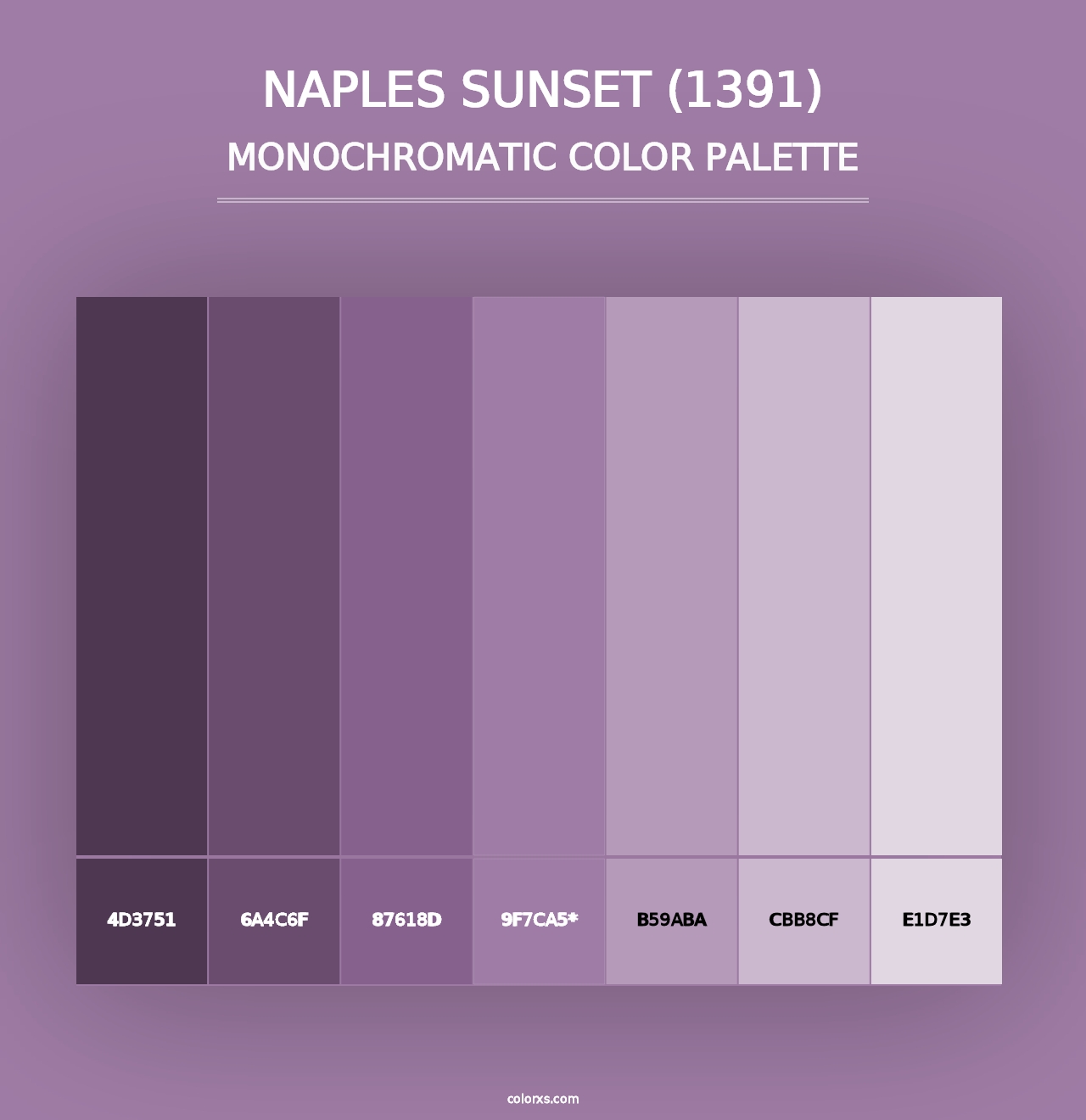 Naples Sunset (1391) - Monochromatic Color Palette