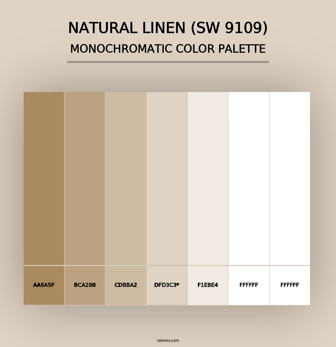 Natural Linen (SW 9109) - Monochromatic Color Palette