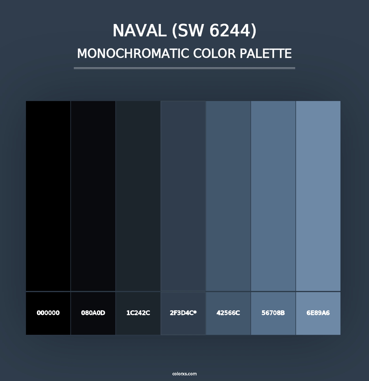 Naval (SW 6244) - Monochromatic Color Palette