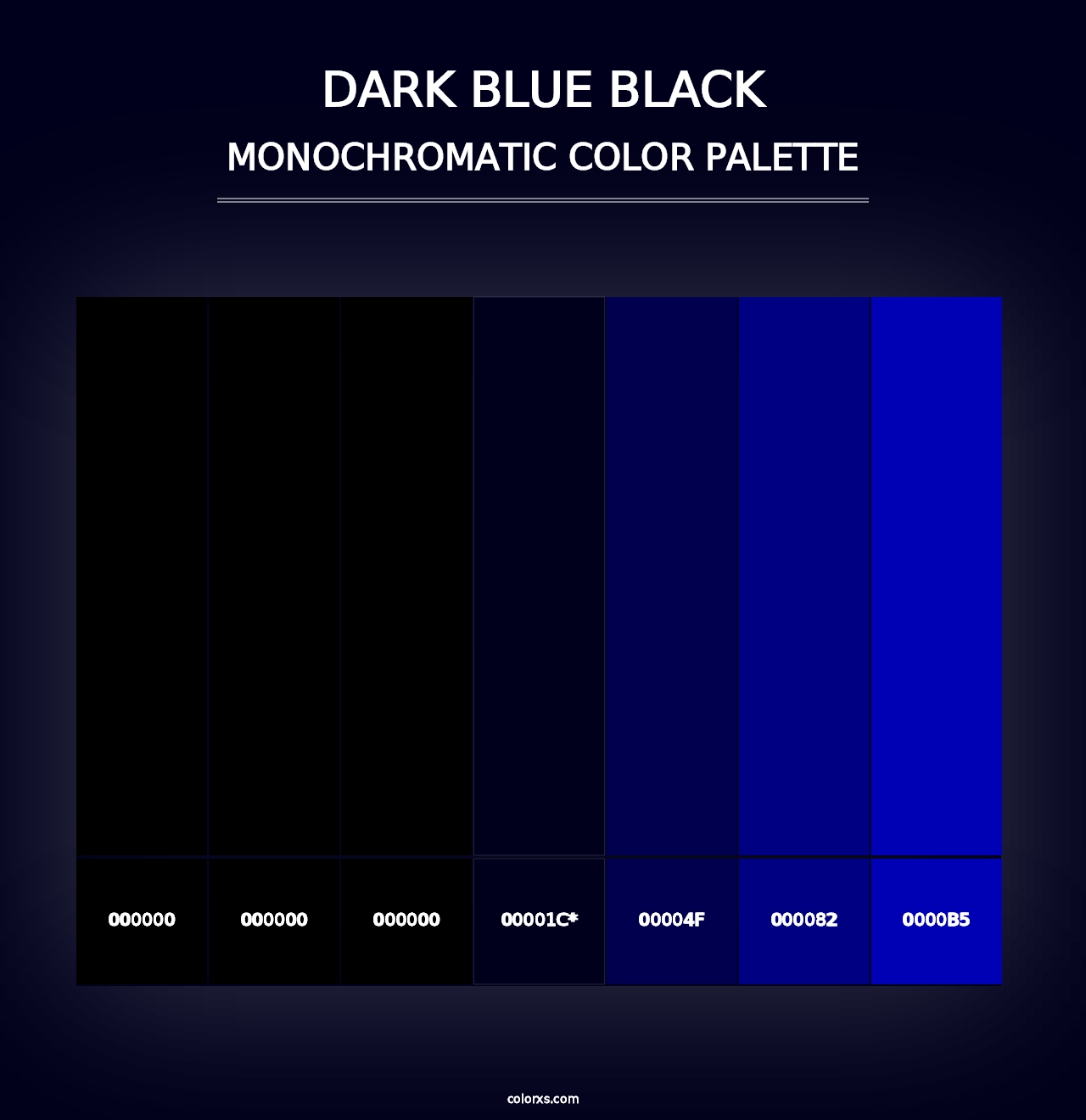 Dark Blue Black - Monochromatic Color Palette