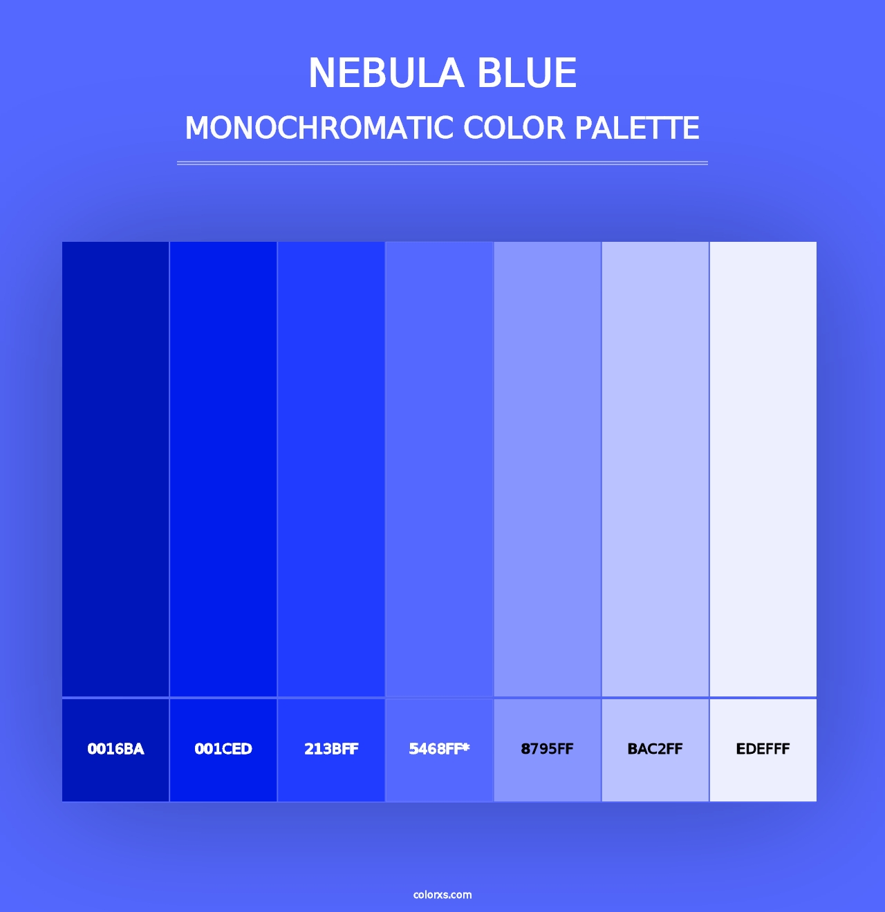 Nebula Blue - Monochromatic Color Palette