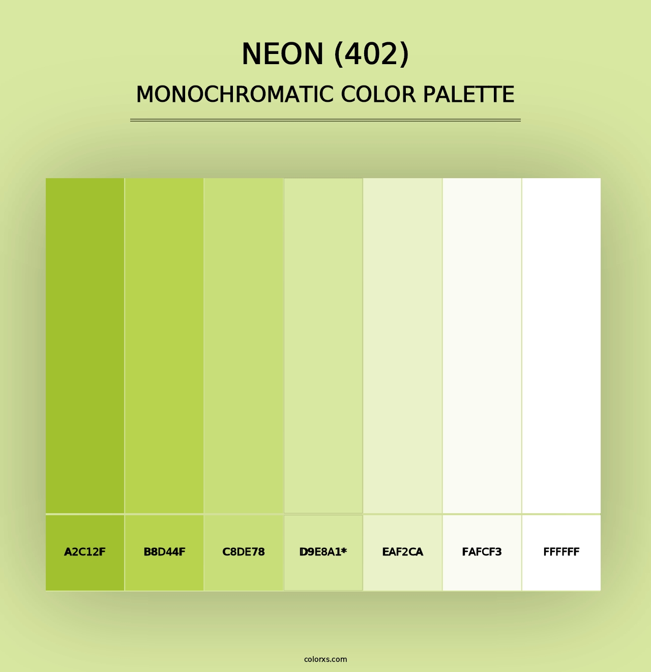 Neon (402) - Monochromatic Color Palette