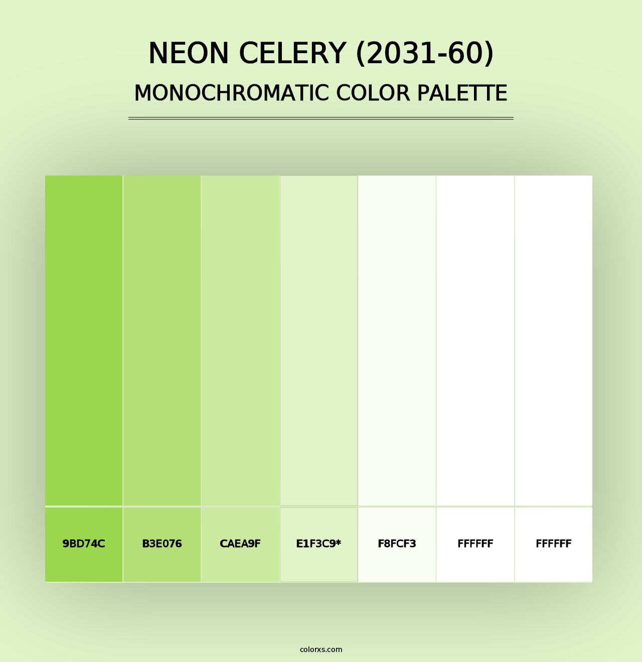 Neon Celery (2031-60) - Monochromatic Color Palette