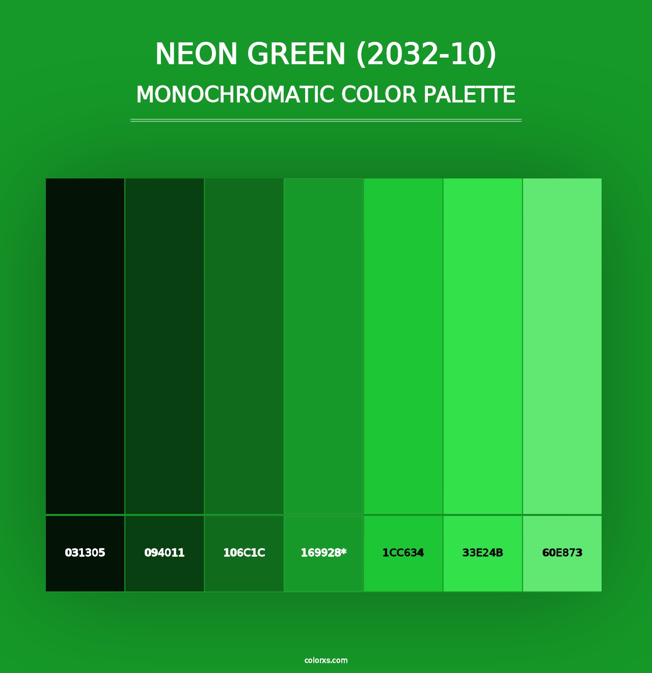 Neon Green (2032-10) - Monochromatic Color Palette