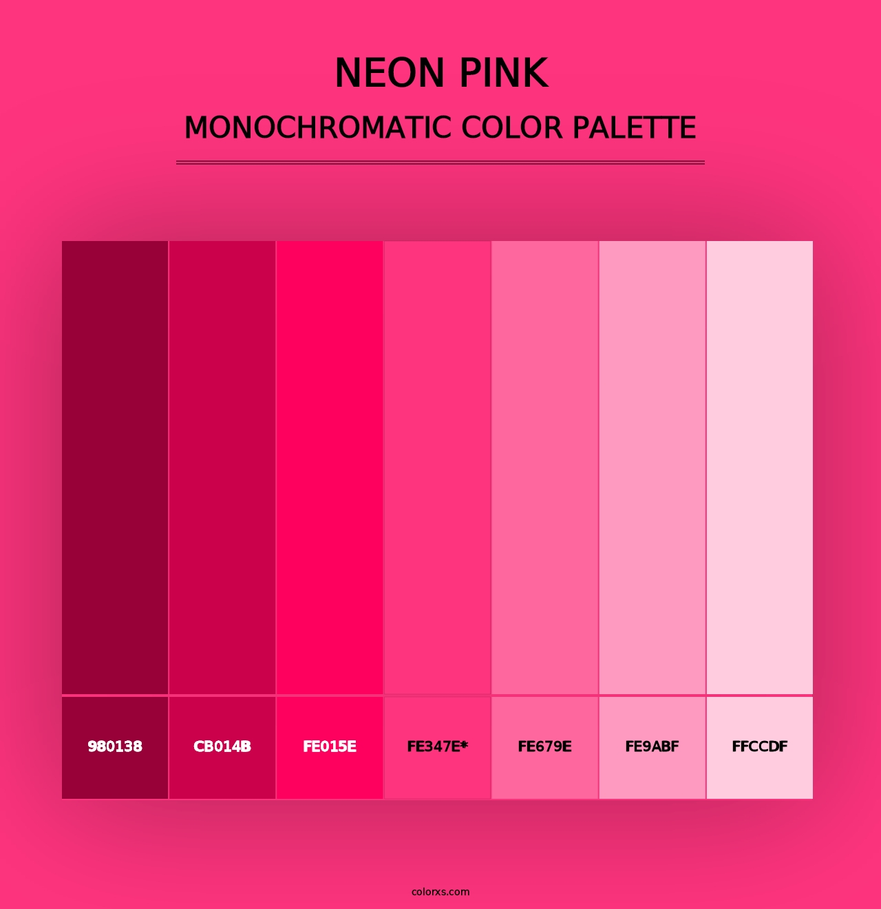 Neon Pink - Monochromatic Color Palette