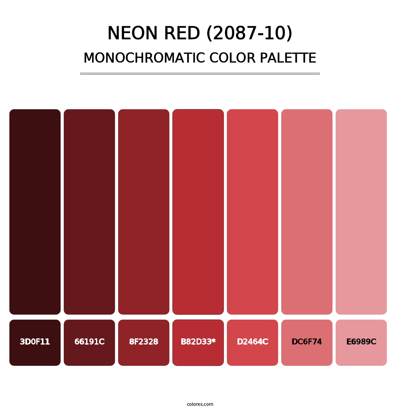 Neon Red (2087-10) - Monochromatic Color Palette