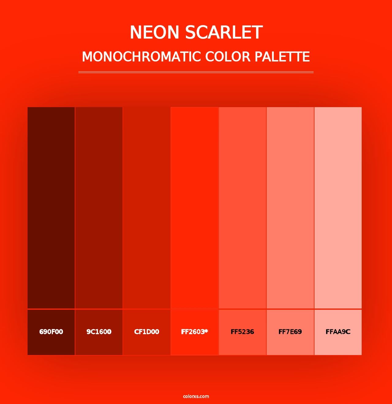 Neon Scarlet - Monochromatic Color Palette