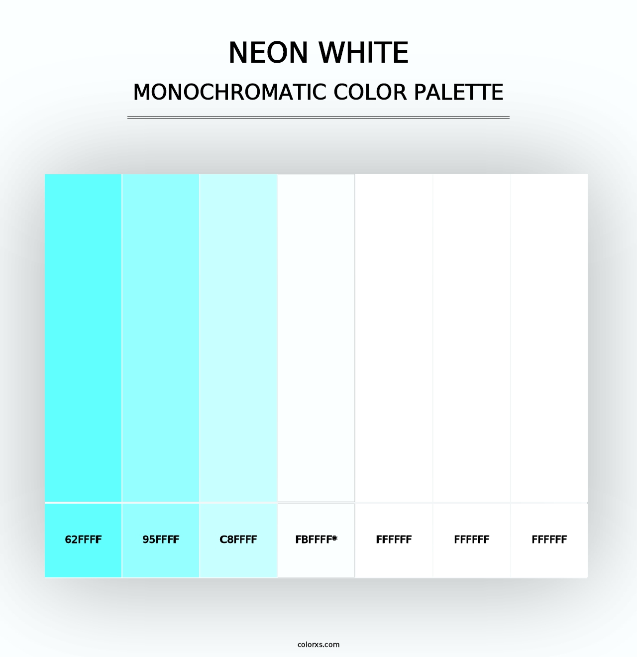 Neon White - Monochromatic Color Palette