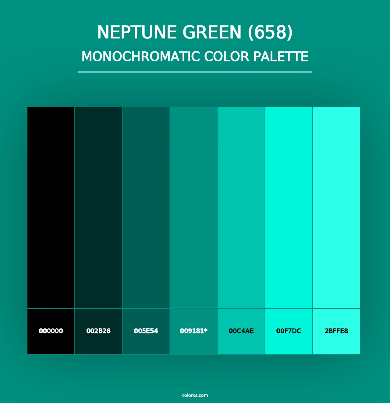 Neptune Green (658) - Monochromatic Color Palette