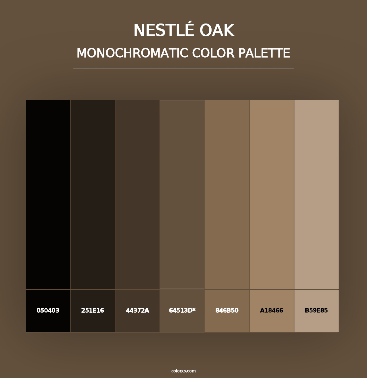 Nestlé Oak - Monochromatic Color Palette