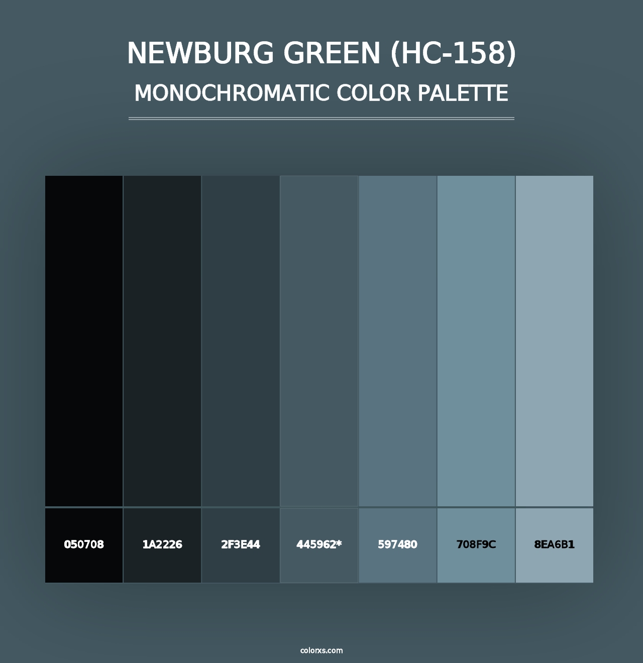 Newburg Green (HC-158) - Monochromatic Color Palette