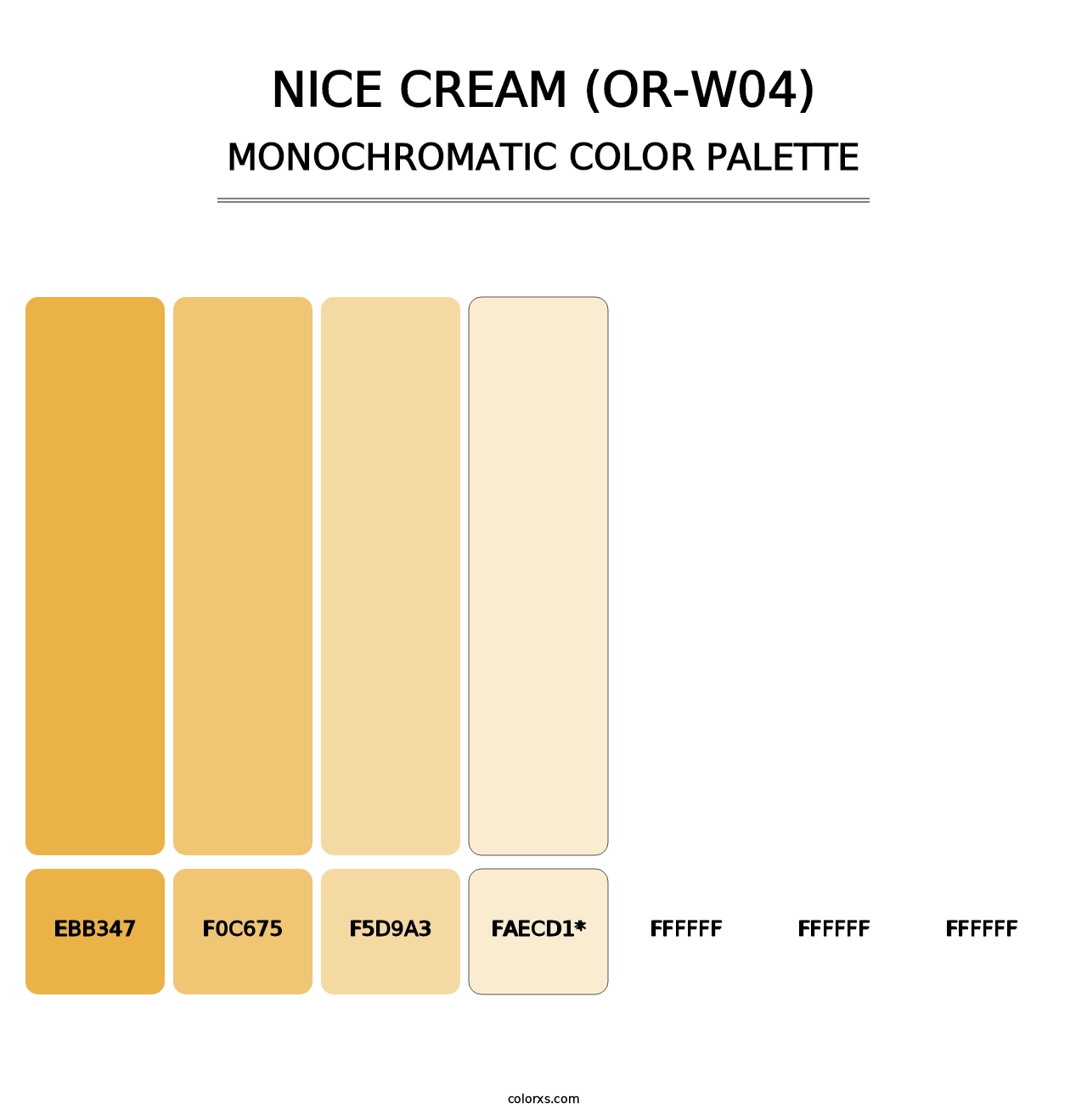 Nice Cream (OR-W04) - Monochromatic Color Palette