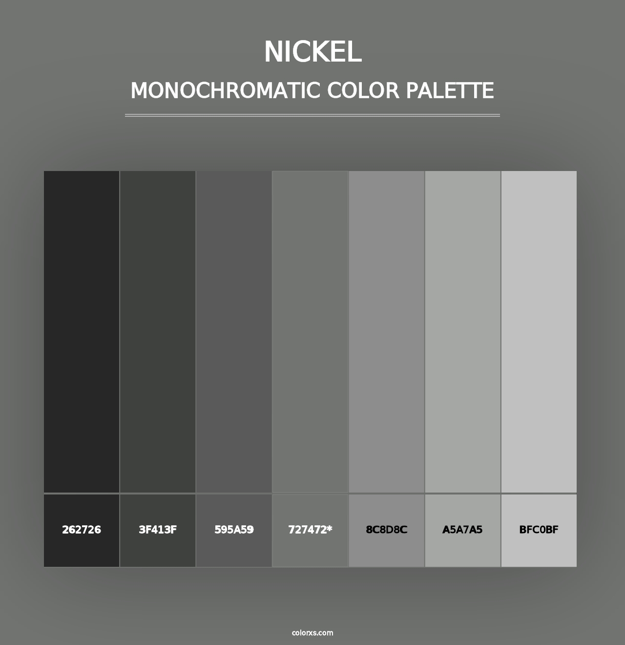 Nickel - Monochromatic Color Palette